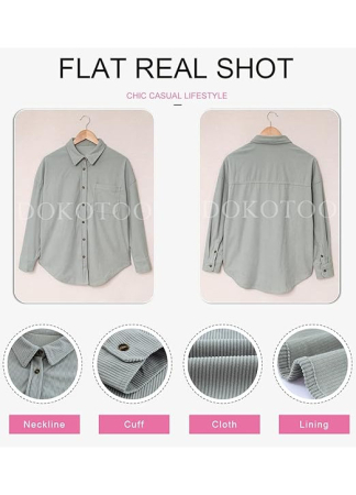 Camasa larga cu maneca lunga pentru femei gri L [4]