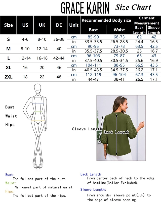 Cămașă lejeră cu mânecă 3/4 pentru femei, neagra S [4]