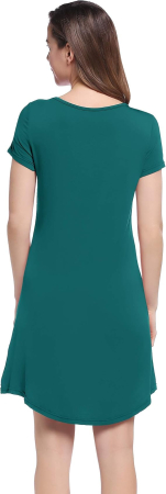 Camasa lejera de somn pentru femei, din material moale, verde S [3]