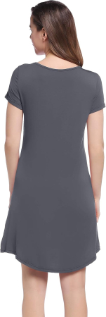 Camasa lejera de somn pentru femei, din material moale, gri S [4]