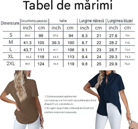 Cămașă albastra de vara pentru femei, subtire, lejera, L [5]
