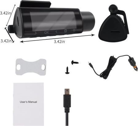 Cameră auto duală față și spate cu aplicație, WiFi 4K HD,vedere nocturnă, WDR, înregistrare în buclă, unghi larg de 170°, senzor G [6]