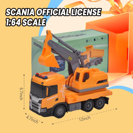 Excavator in miniatura cu lumini si sunete, scara 1:64 [5]