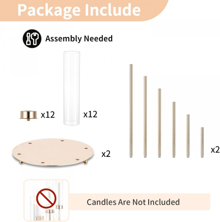 Candelabre aurite inalte pentru 6 lumanari, set 2 bucati [6]
