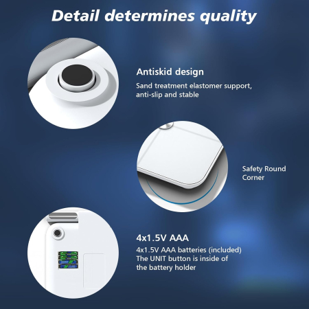 Cântar de analiză corporală cu ecran mare pentru afișaj, 8 senzori preciși și aplicație, 32 de măsurători [5]