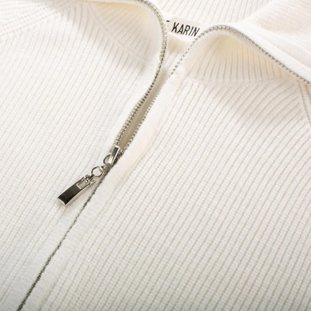 Cardigan, bluza tricotata cu maneci lungi si fermoar dublu pentru fete 8 ani [6]