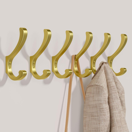 suporturi si accesorii baie - Carlige aurii din metal pentru baie, hol, bucatarie, 6 bucati cu accesorii