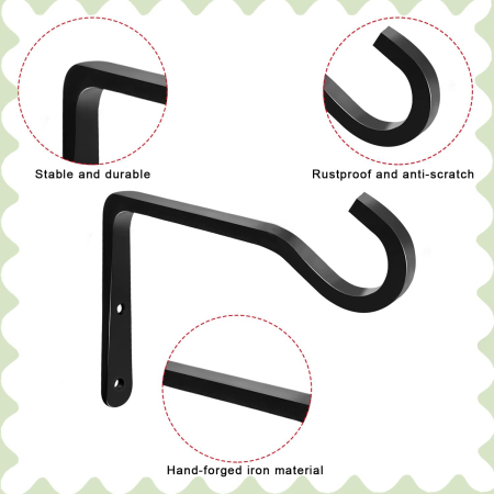Carlige negre din otel inoxidabil pentru ghivece suspendate, set 2 bucati cu accesorii [2]