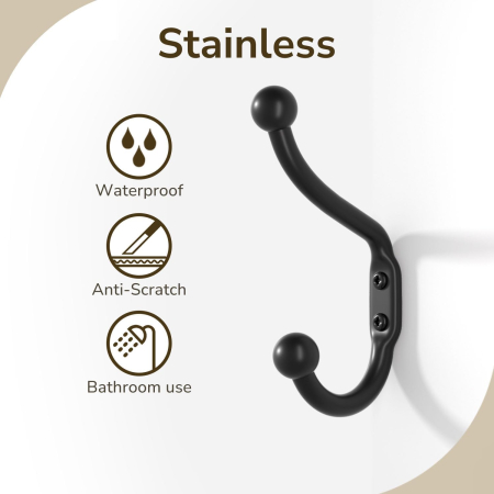 Carlige negre din otel inoxidabil pentru baie, hol, bucatarie, 6 bucati cu accesorii [6]