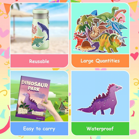 Carte cu 230 stickere cu diferite tipuri de dinozauri [5]