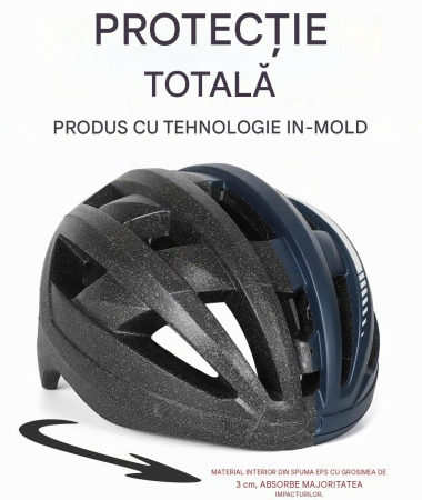 Cască Bicicletă Adulți MTB, 59-63 cm, 21 Ventilații, Ochelari Magnetici, LED Spate, XL [6]