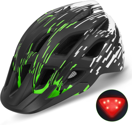 Echipamente de protectie copii - Cască Bicicletă TADPOLE, LED Spate, Vizieră Detașabilă, 57-61 cm