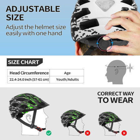 Cască Bicicletă TADPOLE, LED Spate, Vizieră Detașabilă, 57-61 cm [5]