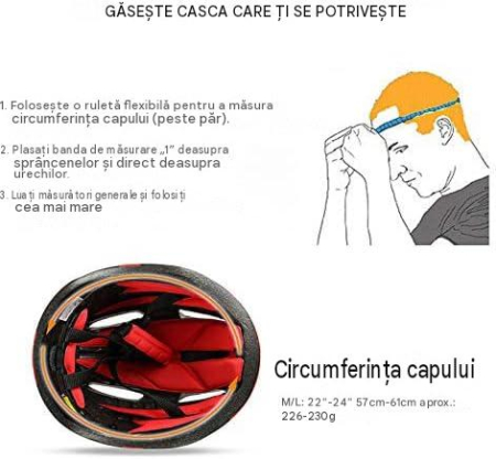 Cască rosie Bicicletă pentru Adulți, MTB/Road, CE, Vizieră Magnetică Detașabilă UV400, Reglabilă 57-61 cm, 7 Ventilații, 230 g [5]