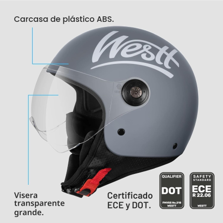Casca protectie moped Gri marimea M [1]