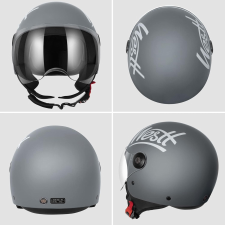 Casca protectie moped Gri marimea M [7]
