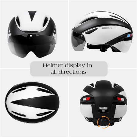 Cască Bicicletă pentru Adulți, MTB/Road, CE, Vizieră Magnetică Detașabilă UV400, Reglabilă 57-61 cm, 7 Ventilații, 230 g [4]