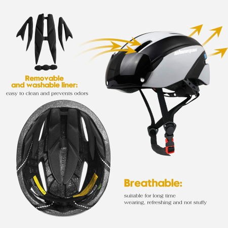 Cască Bicicletă pentru Adulți, MTB/Road, CE, Vizieră Magnetică Detașabilă UV400, Reglabilă 57-61 cm, 7 Ventilații, 230 g [6]