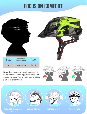 Casca de bicicletă pentru copii reglabilă, marime M (54–59 cm) [5]
