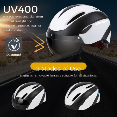 Cască Bicicletă pentru Adulți, MTB/Road, CE, Vizieră Magnetică Detașabilă UV400, Reglabilă 57-61 cm, 7 Ventilații, 230 g [3]