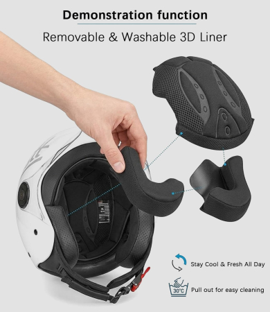Casca protectie moped alba marimea M [3]
