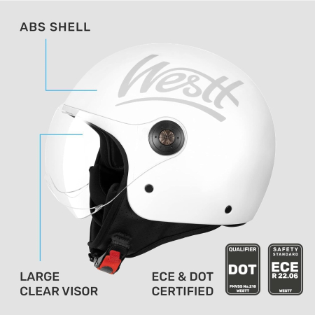 Casca protectie moped alba marimea M [1]