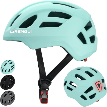 Echipamente de protectie copii - Cască Bicicletă Copii LIRENGUI, LED Spate Reîncărcabil, 19 Ventilații, Reglabilă, M, 55-58 cm