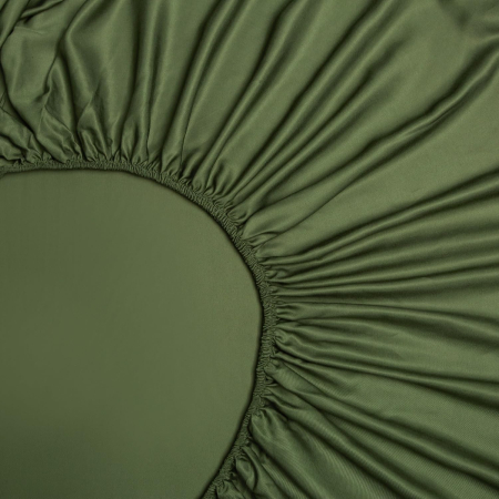 Cearsaf de pat gri, cu elastic, 180x200 cm + inaltimea bazei 25-30 cm, verde [5]