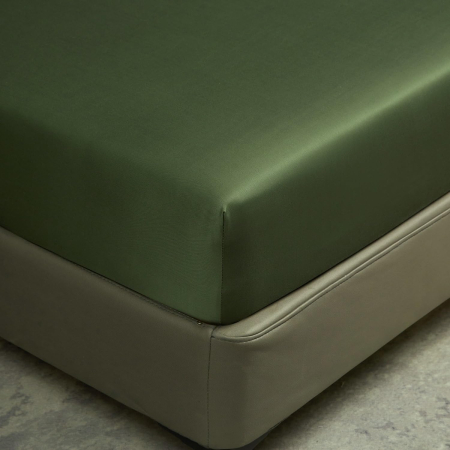 Cearsaf de pat gri, cu elastic, 180x200 cm + inaltimea bazei 25-30 cm, verde [3]