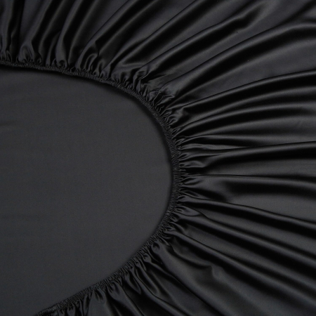 Cearsaf de pat gri, cu elastic, 160x200 cm + inaltimea bazei 25-30 cm, negru [6]