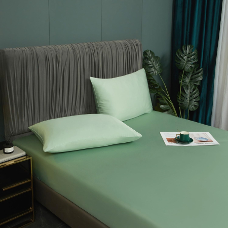 Cearsaf de pat verde, cu fermoar, 140x200 cm + inaltimea bazei 25-30 cm [3]