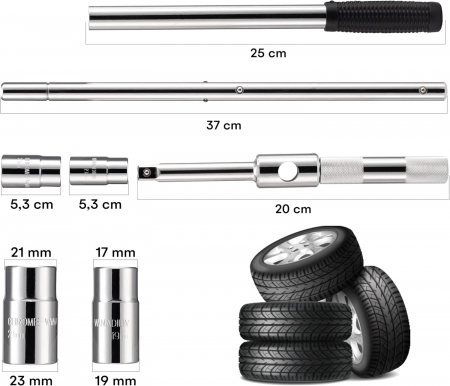 Cheie crude roti culisanta cu 2 tubulare, 4 chei: 17,19,21,23 [2]