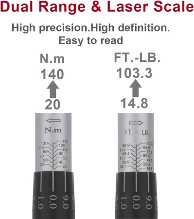 Cheie dinamometrica 20-140 Nm, eroare ± 3%,patrat 3/8", adaptoare 1/2" si 1/4", tubulare cadou [2]