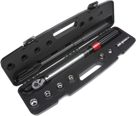 Cheie dinamometrica 20-140 Nm, eroare ± 3%,patrat 3/8", adaptoare 1/2" si 1/4", tubulare cadou [1]