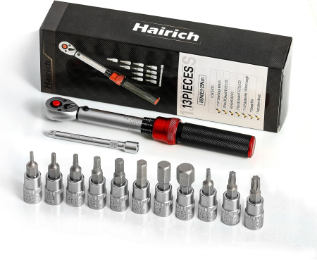 SCULE AUTO - Cheie Dinamometrică Hairich 1/4", 1-25 Nm, ±3%, 72 Dinți, Set 13 Piese