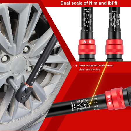 Cheie Dinamometrică 1/2", 20-230 Nm, Precizie ±3%, Reversibilă, Set 3 Piese [4]