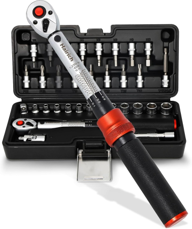 CASA SI GRADINA - Cheie dinamometrica 1-25 Nm, acuratete ± 3%,patrat 1/4", clichet 72 dinți, set 33 piese