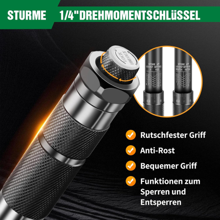 Cheie dinamometrica 5-25 Nm, eroare ± 3%,patrat 1/4", clichet 45 dinți [5]