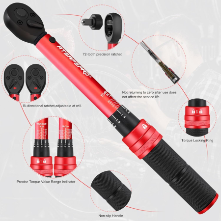Cheie dinamometrica 1-25 Nm, acuratete ± 3%,patrat 1/4", clichet 72 dinți, set 61 piese [2]