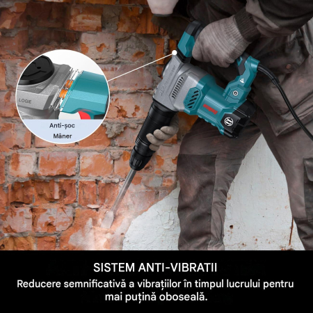 Ciocan Demolator 0845MB, 1300W, 20J, SDS-MAX, 5,8 kg, Mâner 360°, 2 Dălți [5]