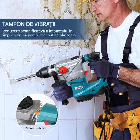 Ciocan Rotopercutor ENEACRO SDS-Plus, 1500W, 7J, 4 Funcții, Găurire Beton 32 mm [4]