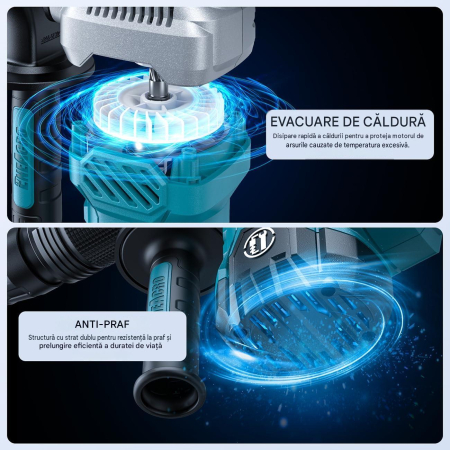 Ciocan Demolator 0845MB, 1300W, 20J, SDS-MAX, 5,8 kg, Mâner 360°, 2 Dălți [2]