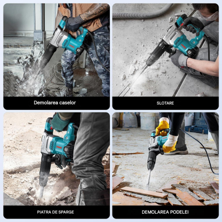 Ciocan Demolator 0845MB, 1300W, 20J, SDS-MAX, 5,8 kg, Mâner 360°, 2 Dălți [6]