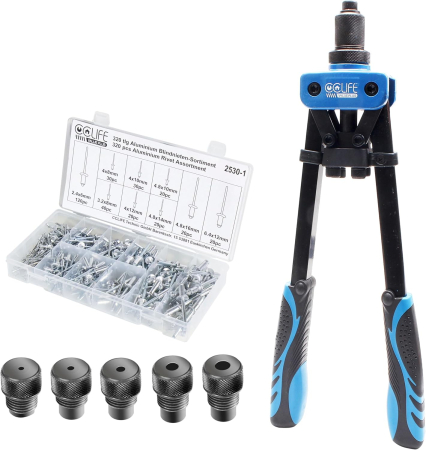 CASA SI GRADINA - Cleste pentru nituri 5 duse interschimbabile 2.4 | 3.2 | 4,0 | 4,8 | 6,4 mm