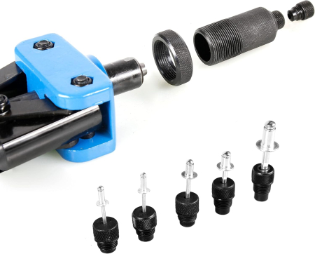 Cleste pentru nituri 5 duse interschimbabile 2.4 | 3.2 | 4,0 | 4,8 | 6,4 mm [2]