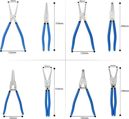 Clesti 4 bucati lungi 310 mm pentru sigurante elastice interior/exterior [2]