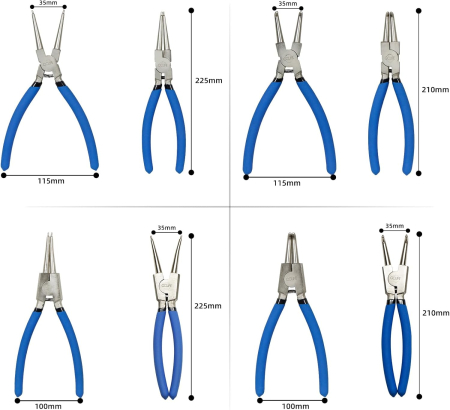 Clesti 4 bucati 225  mm pentru sigurante elastice interior/exterior [2]