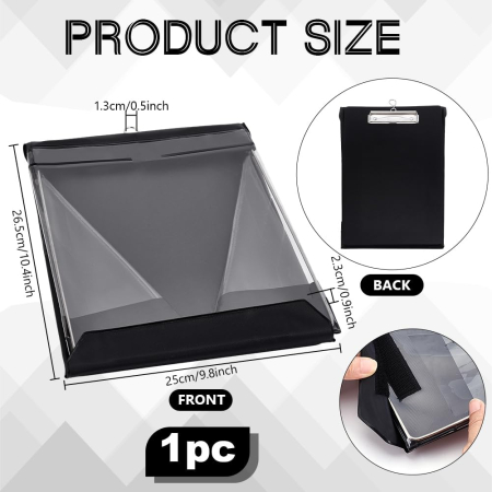 Clipboard A4 Apacali, negru, cu compartiment de depozitare protejat, 25x26.5cm [3]