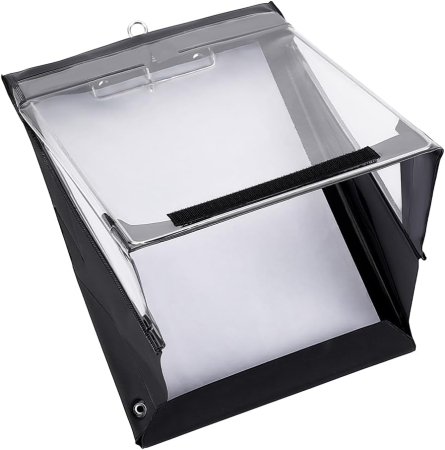 BIROTICA - Clipboard A4 Apacali, negru, cu compartiment de depozitare protejat, 25x26.5cm