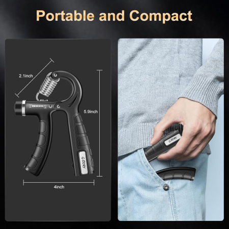 Extensoare pentru forta de strangere a mainii 10-130lbs, negru, set 2 bucati [5]